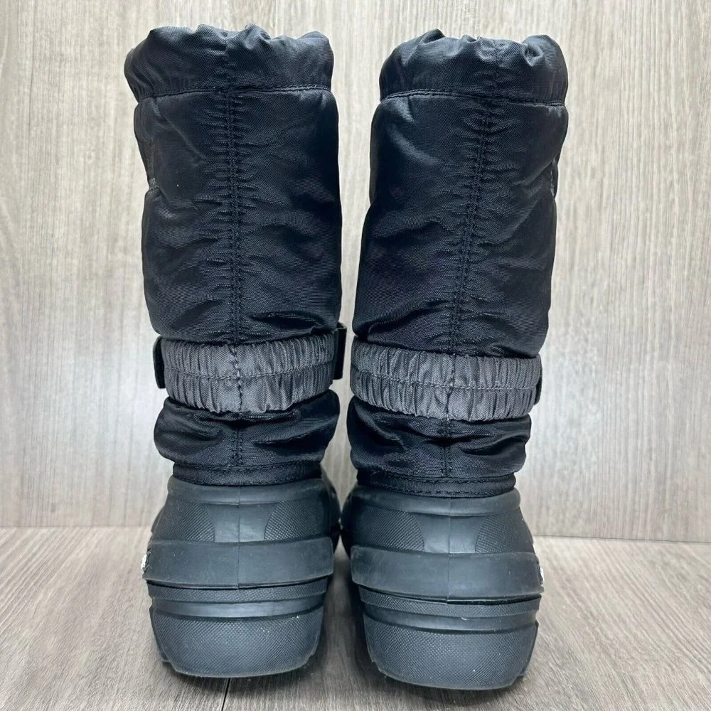 SOREL Snow Boots Youth Sz 4 Flurry Waterproof Insulated Winter Black 1638081016